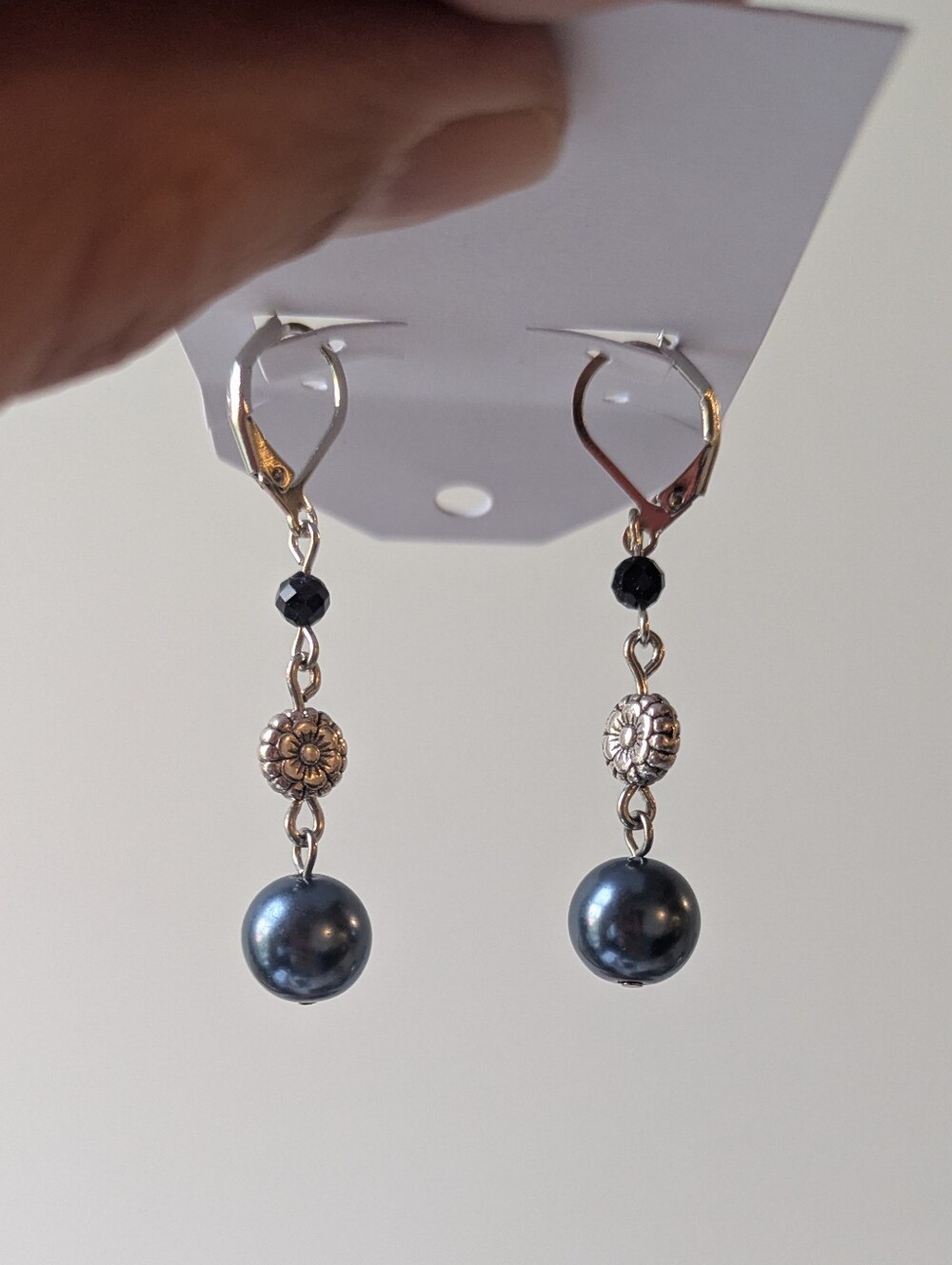 Silver-Tone Drop Earrings - Picture 2 of 4